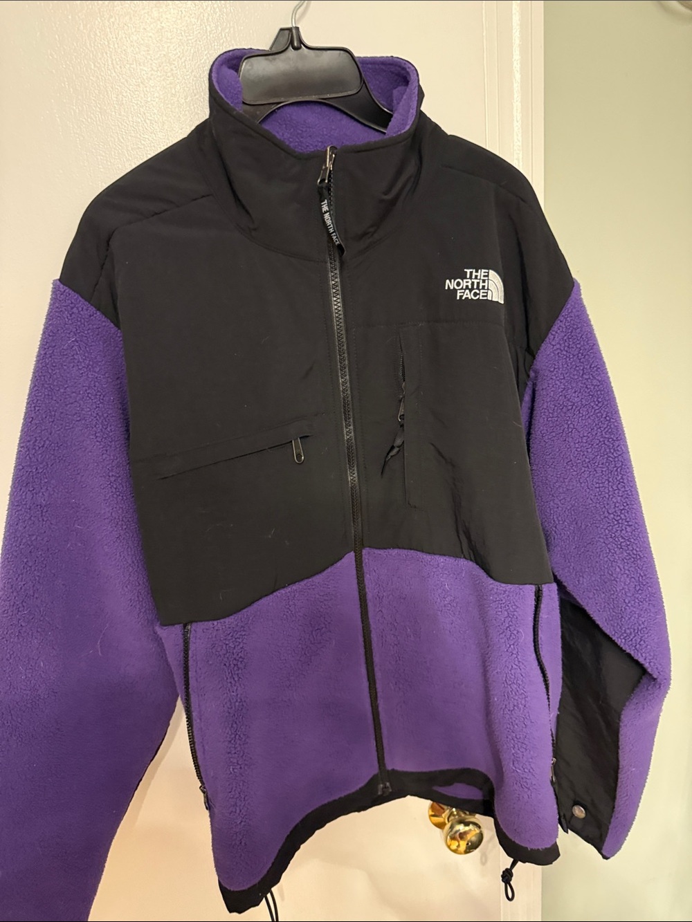 The North Face Black and Purple Teddy Fleece Jacket